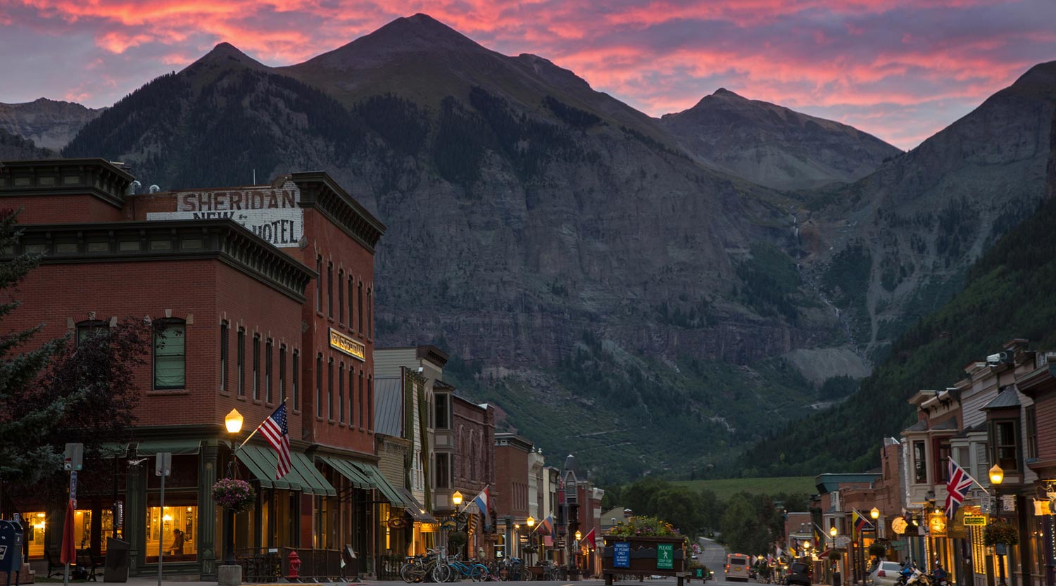 Downtown Telluride at Sunset