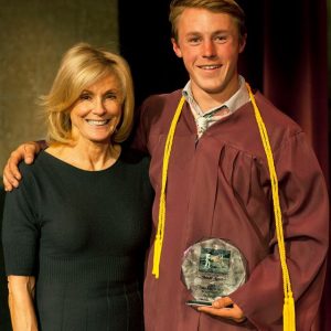Mother with son graduating from school
